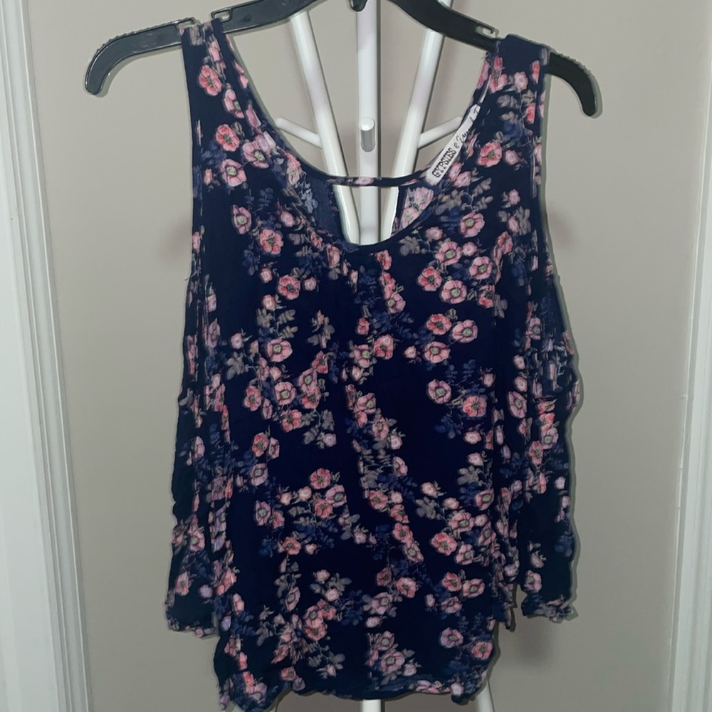 Navy blue floral shirt